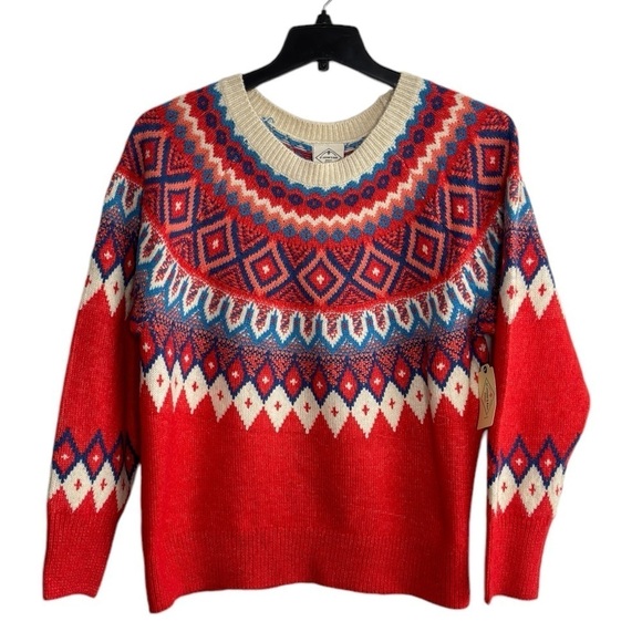 St.John's Bay X-Large Petite Fair Isle Nordic Knit Crewneck Sweater Cottagecore - Picture 6 of 14